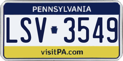 PA license plate LSV3549