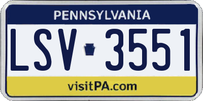 PA license plate LSV3551