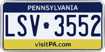PA license plate LSV3552