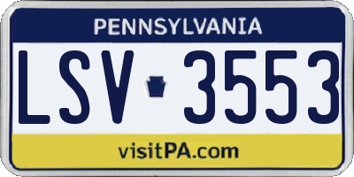 PA license plate LSV3553