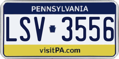 PA license plate LSV3556