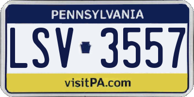 PA license plate LSV3557