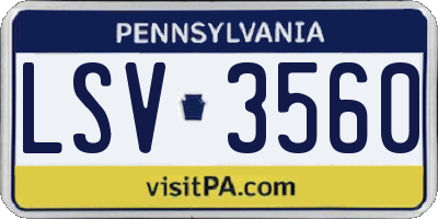 PA license plate LSV3560