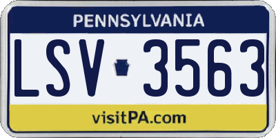 PA license plate LSV3563