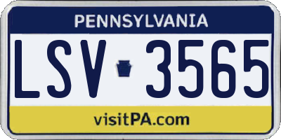 PA license plate LSV3565