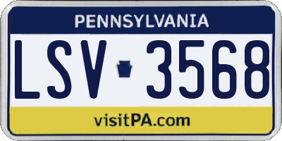 PA license plate LSV3568