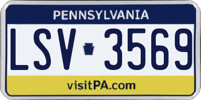 PA license plate LSV3569