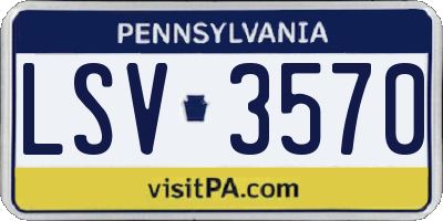 PA license plate LSV3570