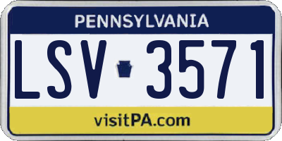 PA license plate LSV3571