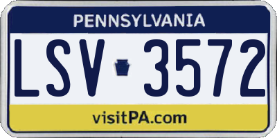 PA license plate LSV3572