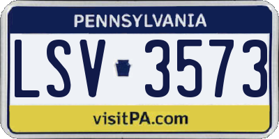 PA license plate LSV3573