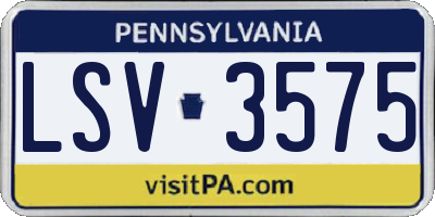 PA license plate LSV3575
