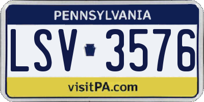 PA license plate LSV3576