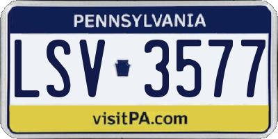PA license plate LSV3577