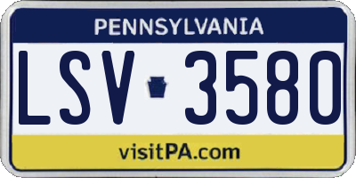 PA license plate LSV3580