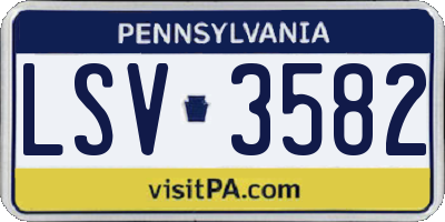 PA license plate LSV3582