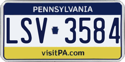 PA license plate LSV3584