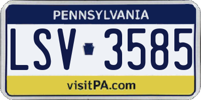 PA license plate LSV3585