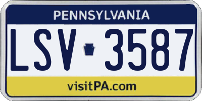 PA license plate LSV3587