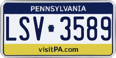PA license plate LSV3589