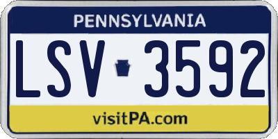PA license plate LSV3592