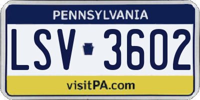 PA license plate LSV3602