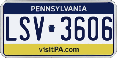 PA license plate LSV3606