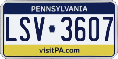 PA license plate LSV3607
