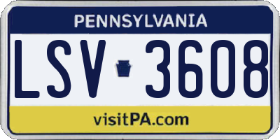 PA license plate LSV3608