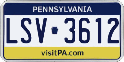 PA license plate LSV3612