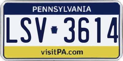 PA license plate LSV3614