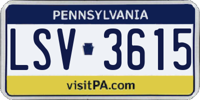 PA license plate LSV3615