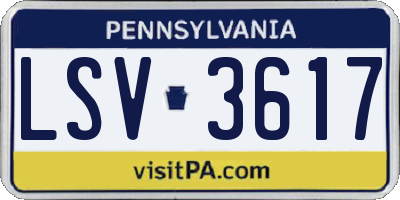 PA license plate LSV3617