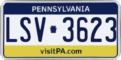 PA license plate LSV3623