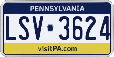 PA license plate LSV3624