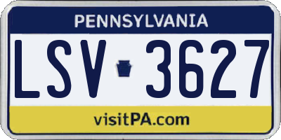 PA license plate LSV3627