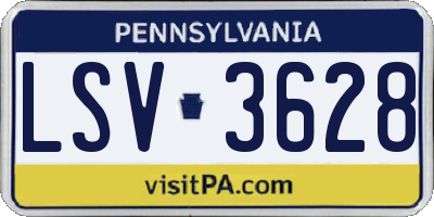 PA license plate LSV3628