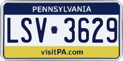 PA license plate LSV3629
