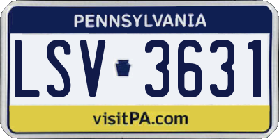 PA license plate LSV3631