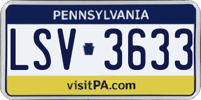 PA license plate LSV3633