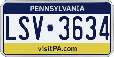 PA license plate LSV3634