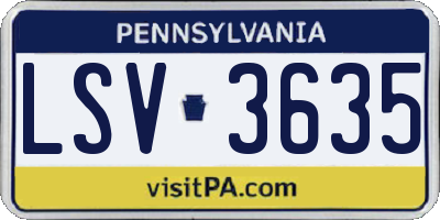 PA license plate LSV3635