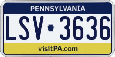 PA license plate LSV3636