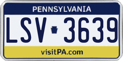 PA license plate LSV3639