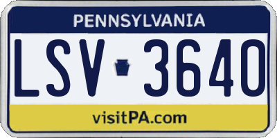 PA license plate LSV3640