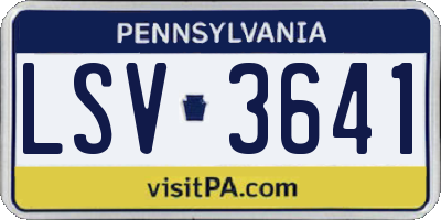 PA license plate LSV3641