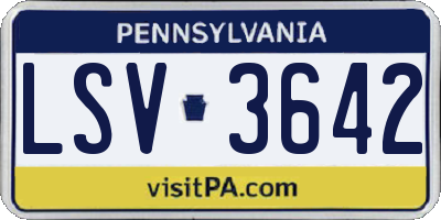 PA license plate LSV3642