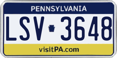 PA license plate LSV3648