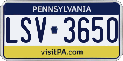 PA license plate LSV3650