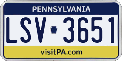 PA license plate LSV3651